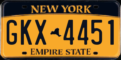 NY license plate GKX4451