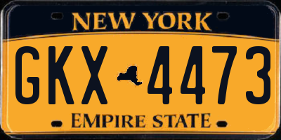 NY license plate GKX4473