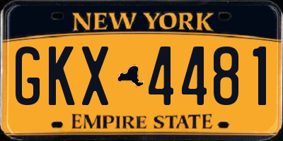 NY license plate GKX4481