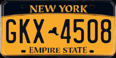NY license plate GKX4508