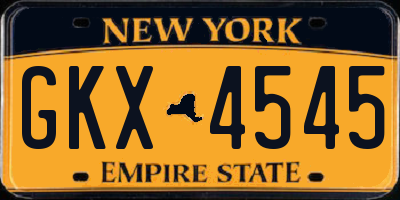 NY license plate GKX4545