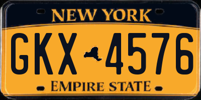 NY license plate GKX4576