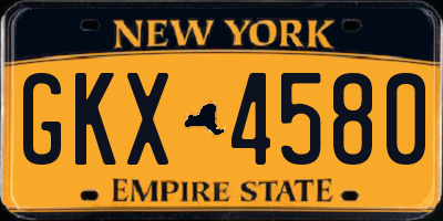 NY license plate GKX4580