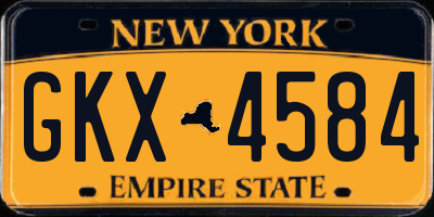 NY license plate GKX4584