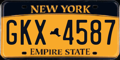 NY license plate GKX4587