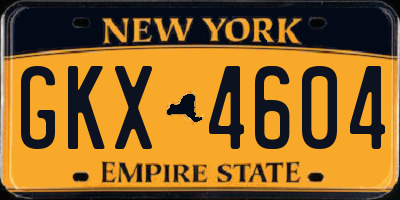 NY license plate GKX4604