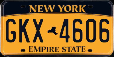 NY license plate GKX4606