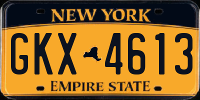 NY license plate GKX4613
