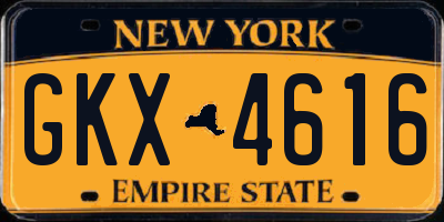 NY license plate GKX4616