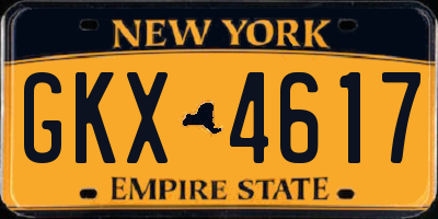NY license plate GKX4617