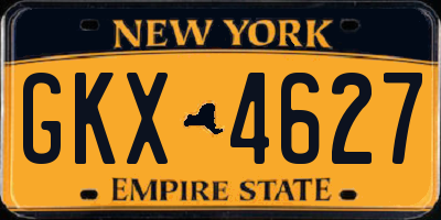 NY license plate GKX4627
