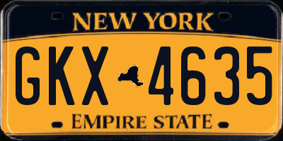 NY license plate GKX4635