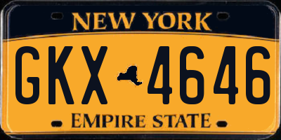 NY license plate GKX4646