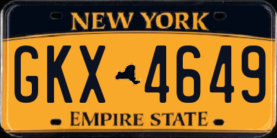 NY license plate GKX4649