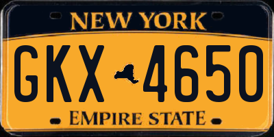 NY license plate GKX4650