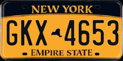 NY license plate GKX4653