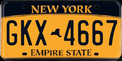 NY license plate GKX4667