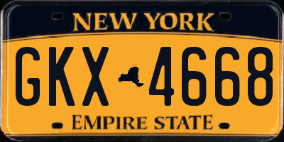NY license plate GKX4668