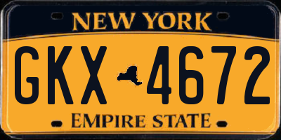 NY license plate GKX4672