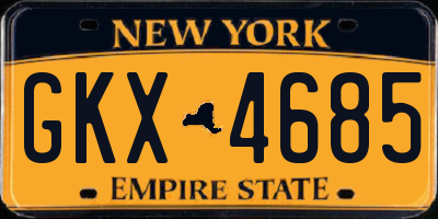 NY license plate GKX4685