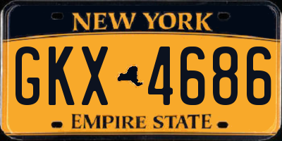 NY license plate GKX4686