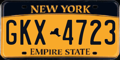 NY license plate GKX4723