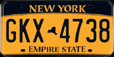 NY license plate GKX4738