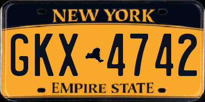 NY license plate GKX4742
