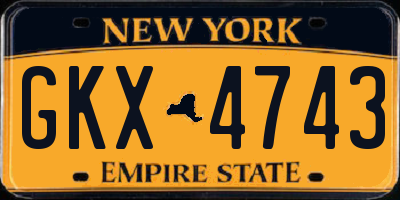 NY license plate GKX4743