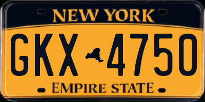 NY license plate GKX4750