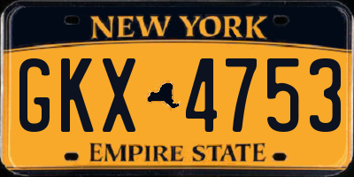 NY license plate GKX4753