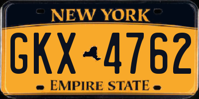 NY license plate GKX4762