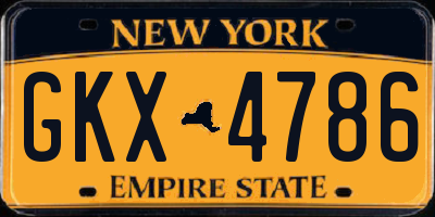 NY license plate GKX4786