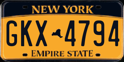 NY license plate GKX4794