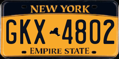 NY license plate GKX4802
