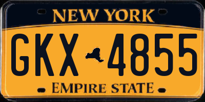 NY license plate GKX4855