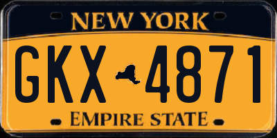 NY license plate GKX4871