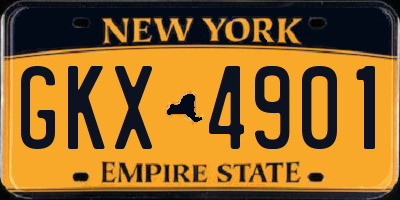NY license plate GKX4901