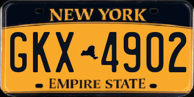 NY license plate GKX4902