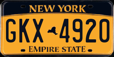 NY license plate GKX4920