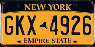 NY license plate GKX4926