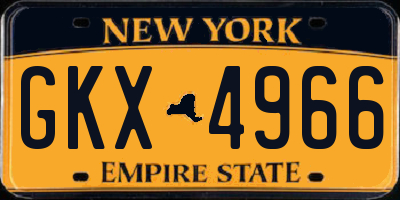 NY license plate GKX4966