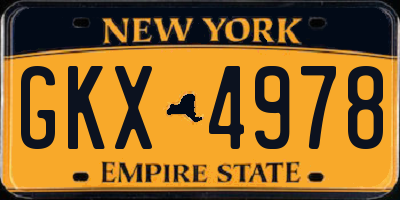 NY license plate GKX4978