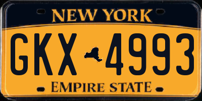 NY license plate GKX4993