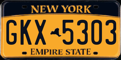 NY license plate GKX5303