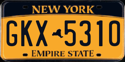 NY license plate GKX5310
