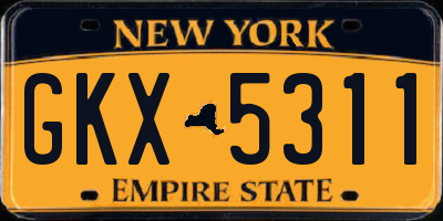 NY license plate GKX5311