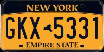 NY license plate GKX5331