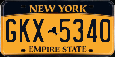 NY license plate GKX5340