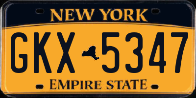NY license plate GKX5347